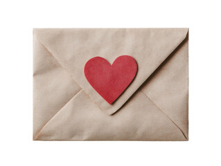 Love letter envelope with red heart seal for romantic occasions