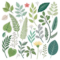 seamless pattern with green leaves