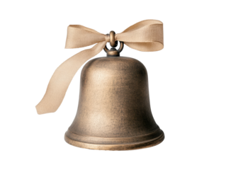 Vintage bell with ribbon perfect for holiday decorations and events, cut out