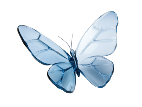 Elegant blue butterfly design for decoration or creative projects, cut out