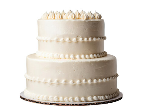 Elegant three tier cake for weddings or celebrations, cut out