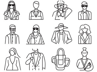 Elegant High-End Fashion Line Art Vector Illustration