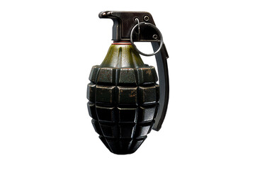 Military style hand grenade on a transparent background