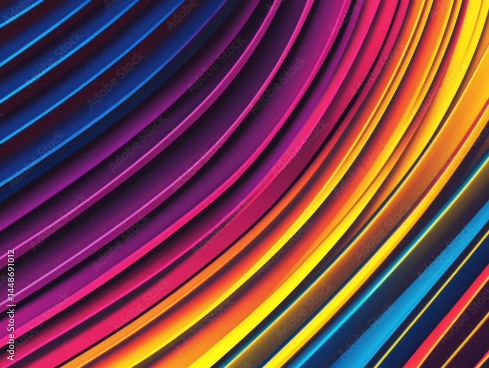 Poster vibrant abstract curve design with dynamic color gradients and smooth lines for modern backgrounds a