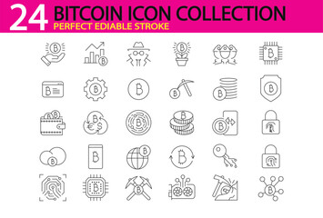 24 BITCOIN ICON COLLECTION SET 