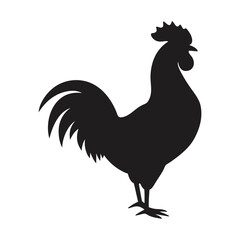 rooster black silhouette vector illustration