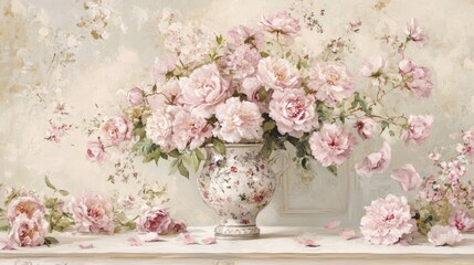 Delicate floral arrangement in a vintage vase.