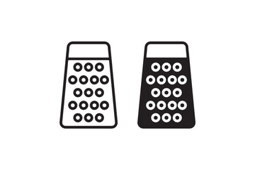 Cheese grater icon in outline and solid style Vector