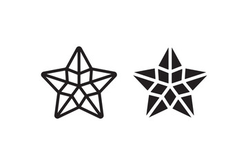 Geometric star icon in outline and solid style Vector