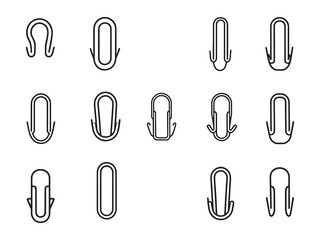 Elegant Line Art Illustration of Small Paper Clips