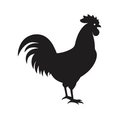 rooster black silhouette vector illustration