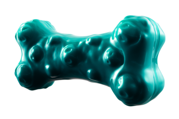 Textured teal dog bone toy for playful pets