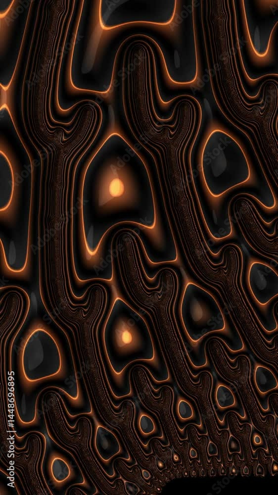 Poster intricate designs emerge with flowing glowing lines against a deep background, showcasing a blend of