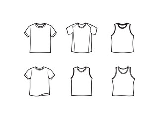 Elegant Line Drawing of a Casual Jersey Top