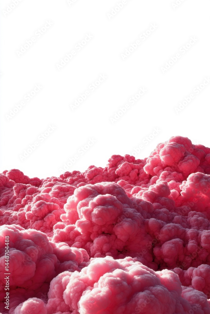 Poster abstract pink cloudscape with fluffy texture and dramatic lighting creating a surreal and dreamlike 