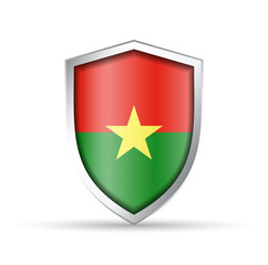 Burkina Faso Flag Glossy Shield Icon