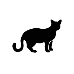 Black Cat Silhouette Vector, Sitting Cat Silhouette Art, Simple Cat Outline Clipart, Minimalist Black Cat Icon, Vector Cat Graphic Illustration, Pet Silhouette Black Cat, Elegant Cat Vector Design, 