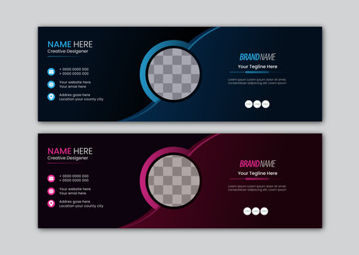 corporate creative business Email signature design templet set  or email footer and personal social media cover.