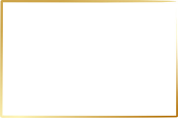 Golden square frame for greeting card or flyers or social media post Rectangular gold frame and glow effects on a transparent background