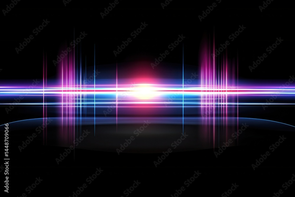 Poster abstract light trails on black background creating a modern futuristic visual effect with vibrant co