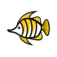 Creative details Butterflyfish icon Vector Illustration