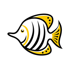 Creative details Butterflyfish icon Vector Illustration