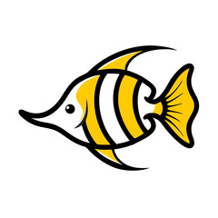 Creative details Butterflyfish icon Vector Illustration