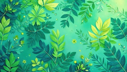 Fototapeta premium Subtle nature-inspired pattern infinitely repeats, calming greens and blues , pastel, print