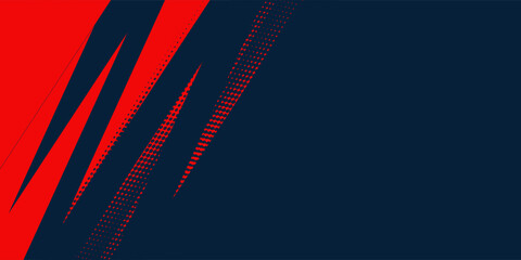 Abstract blue banner design red vector, dynamic sporty horizontal background template for your business.