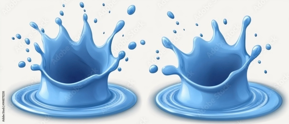 Aufkleber captivating water splash illustration against a light background showcasing dynamic movement and flu