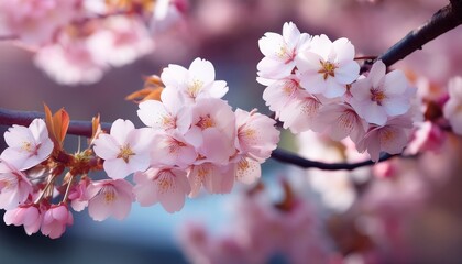 Obraz premium Delicate Pink Cherry Blossoms Spring Floral Bloom Nature Beauty