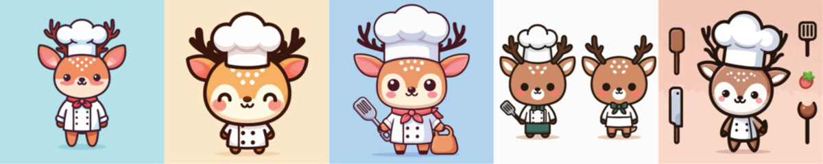 cute deer vector cosplay chef