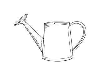Elegant Watering Can Sketch in Minimalist Design