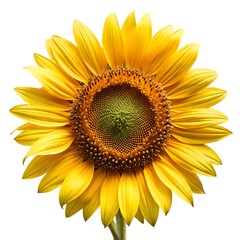  sunflower in full bloom isolated on white  vibran