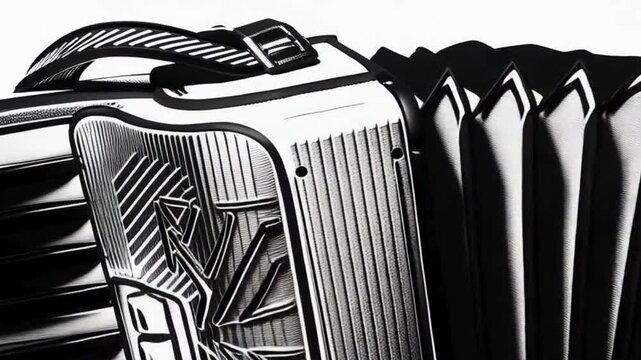 Black & White Pencil Accordion Drawing - Dynamic Bellows Movement [4K Timelapse Animation]
