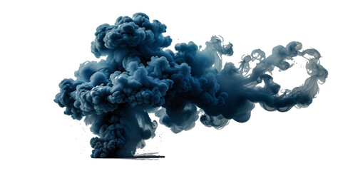 Beautiful smoke plume isolated on transparent background. bright orange paint color powder festival background.  © Siratul Nababi Turfa