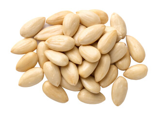 Top-Down View of Blanched Almonds