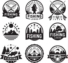 Fototapeta premium Vector Fishing logos badges