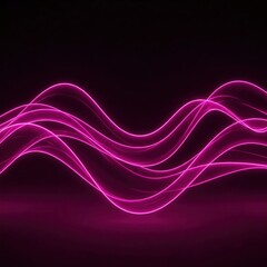 Neon pink aesthetic wallpaper, pink laptop wallpaper, pink background – Glowing Abstract Neon Pink Waves on Black, Futuristic 4K Background