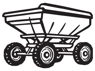 Fertilizer Spreader line art icon outline garden illustration