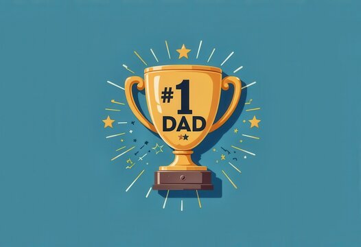 Beautiful trophy celebrating number one dad for Father's Day gift ideas