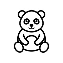 Obraz premium Cute baby panda illustration, cheerful expression on white background, copy space