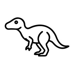 Obraz premium Cute baby dinosaur illustration, playful pose on white background, copy space