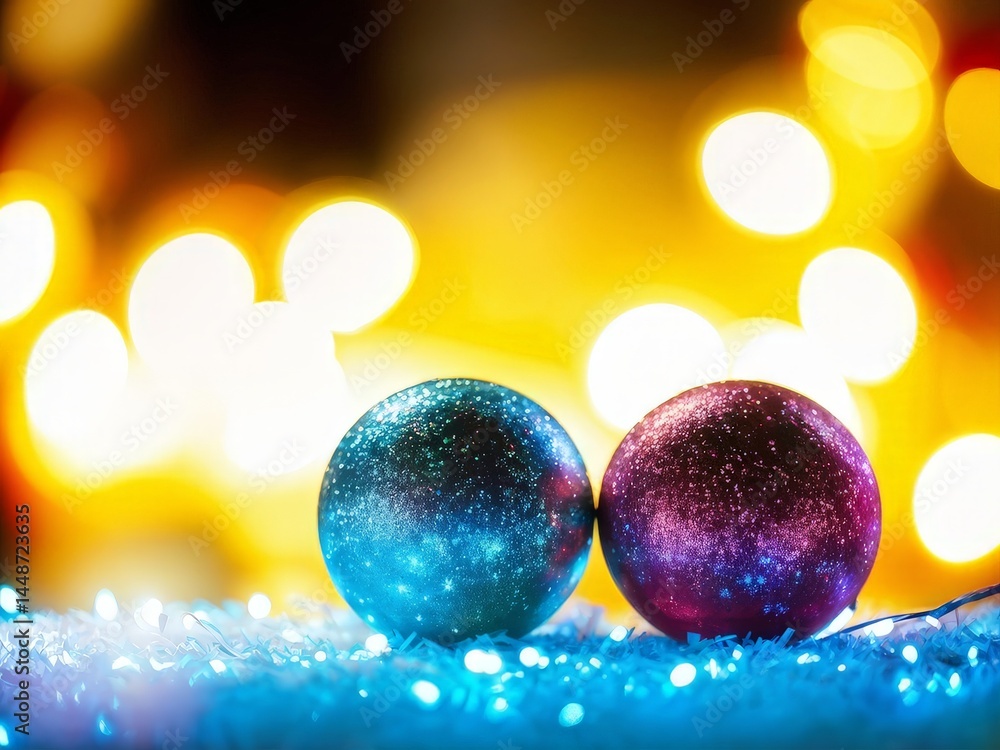 Poster christmas background and copy space. with bokeh.