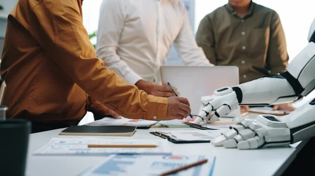 A forward focused workgroup engages a virtual AI partner to interpret metrics, refine marketing angles, and cultivate a unified business approach for the future. Noogenesis AI