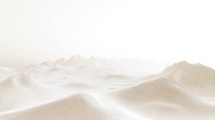 Obraz premium A minimalist, digitally rendered, beige landscape with distant peaks.