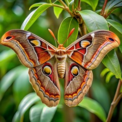 Atlas Moth Giant Silk Moth With Snake Head Wing