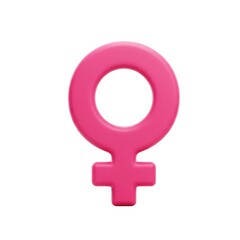 Female gender symbol pink illustration for graphic design and websites