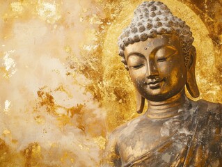 Golden buddha statue image