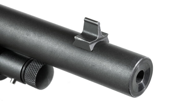 Dovetailed iron sight on the battel of a rifle